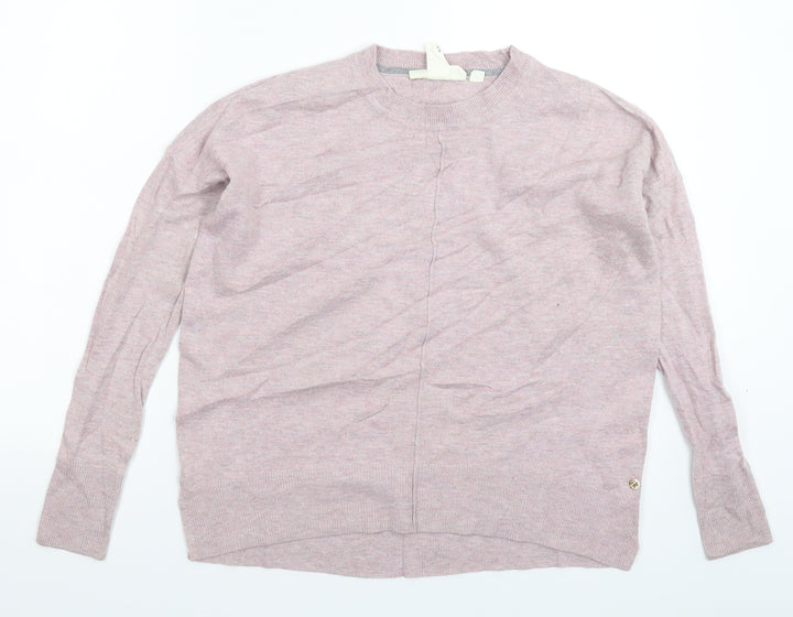 H&M Womens Pink Knit Pullover Jumper Size XS - Oversized