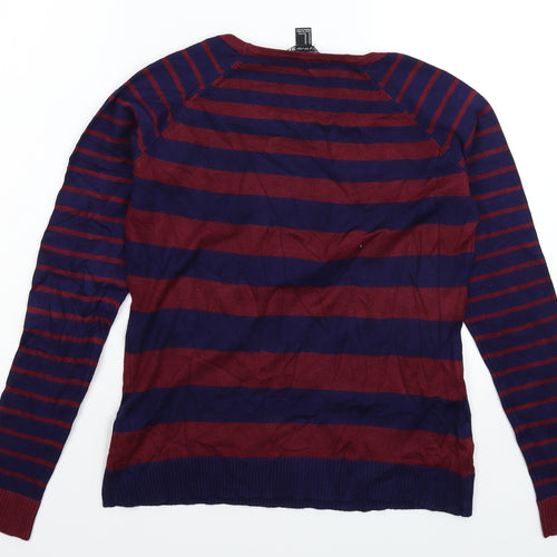 FOREVER 21 Womens Multicoloured Striped Knit Pullover Jumper Size M