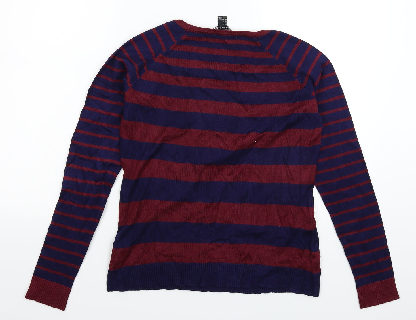 FOREVER 21 Womens Multicoloured Striped Knit Pullover Jumper Size M