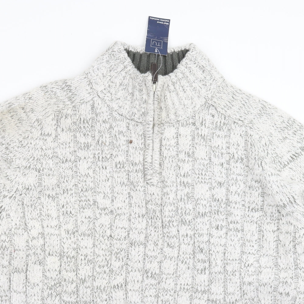 TU Mens Grey  Knit Cardigan Jumper Size XL