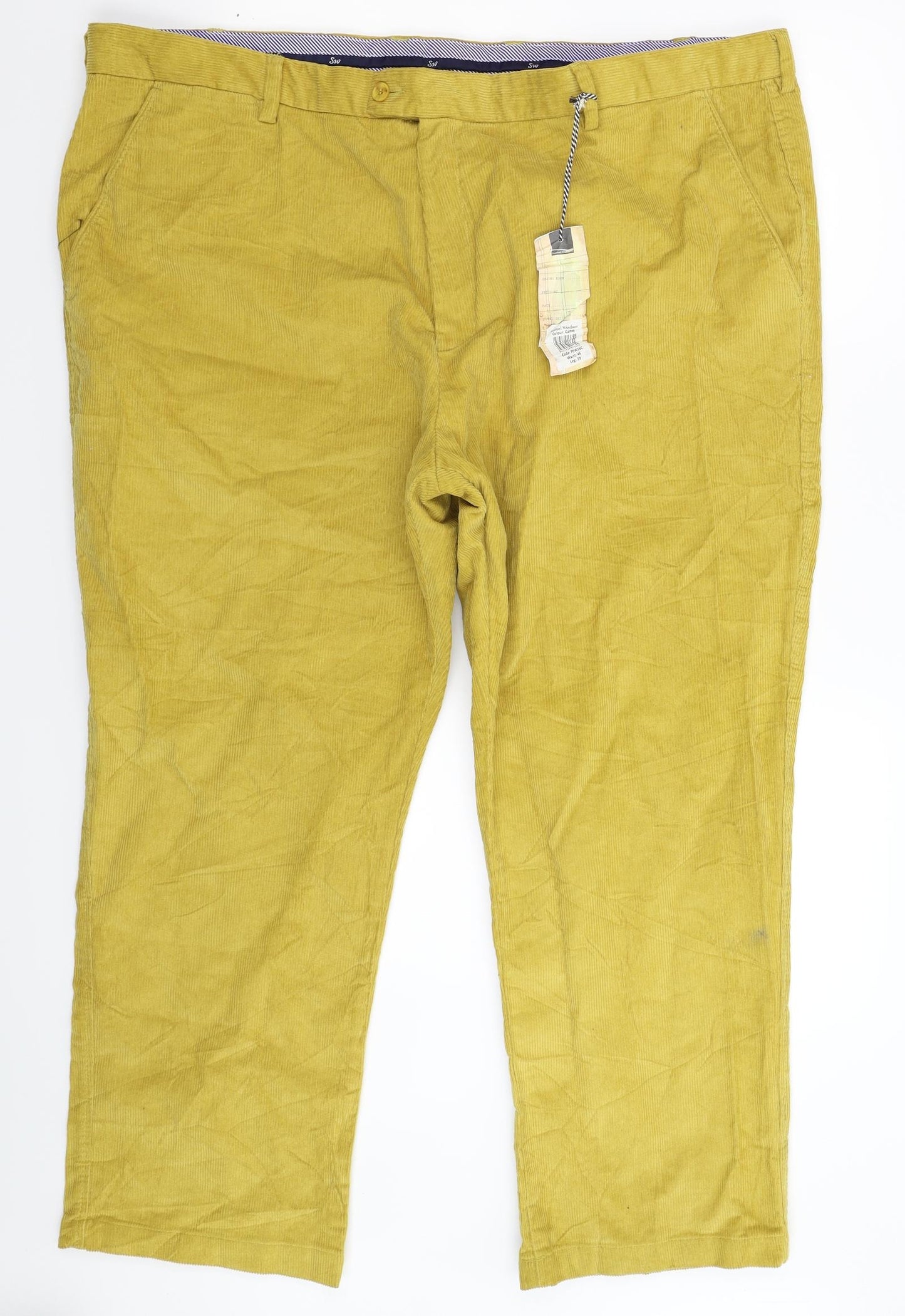 Samuel Windsor Mens Yellow  Corduroy Trousers  Size 46 L28 in