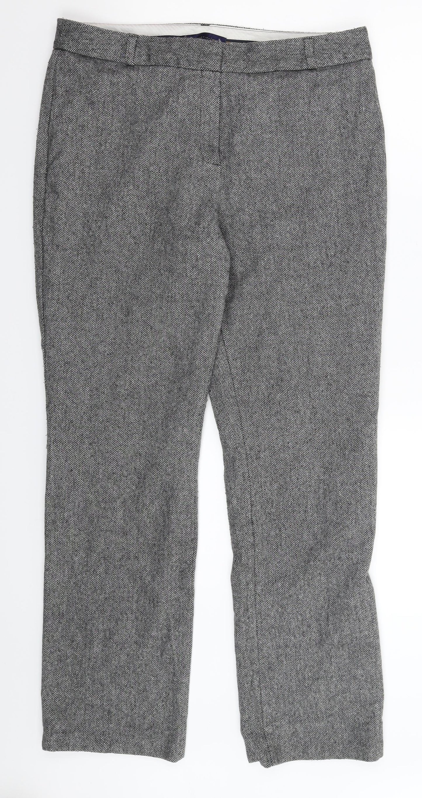 Marks and Spencer Womens Grey Herringbone  Trousers  Size 12 L29 in
