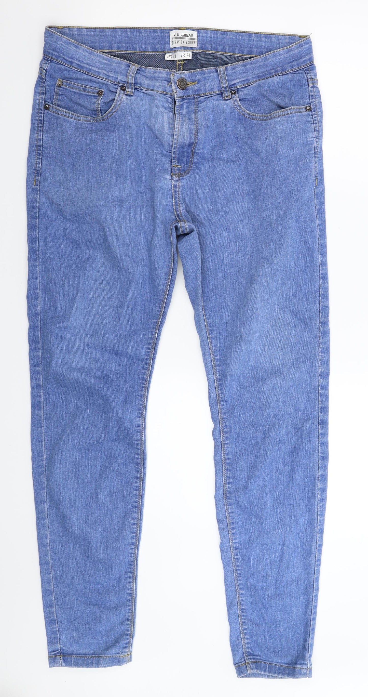 Pull&Bear Womens Blue  Denim Skinny Jeans Size 34 in L29 in