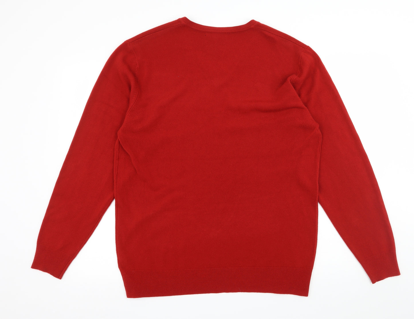 George Mens Red  Knit Pullover Jumper Size L