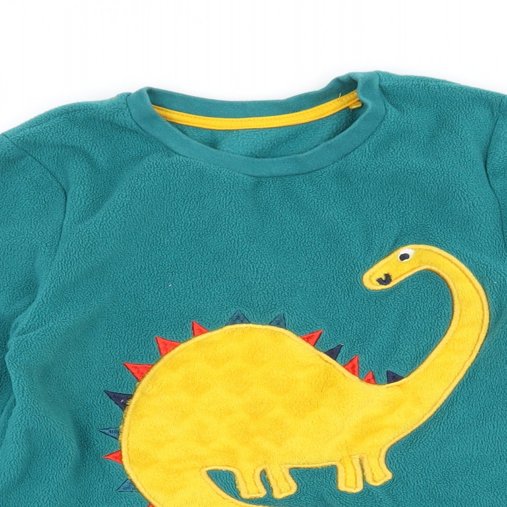 George Boys Blue Geometric Fleece  Pyjama Top Size 6-7 Years  - Dinosaur