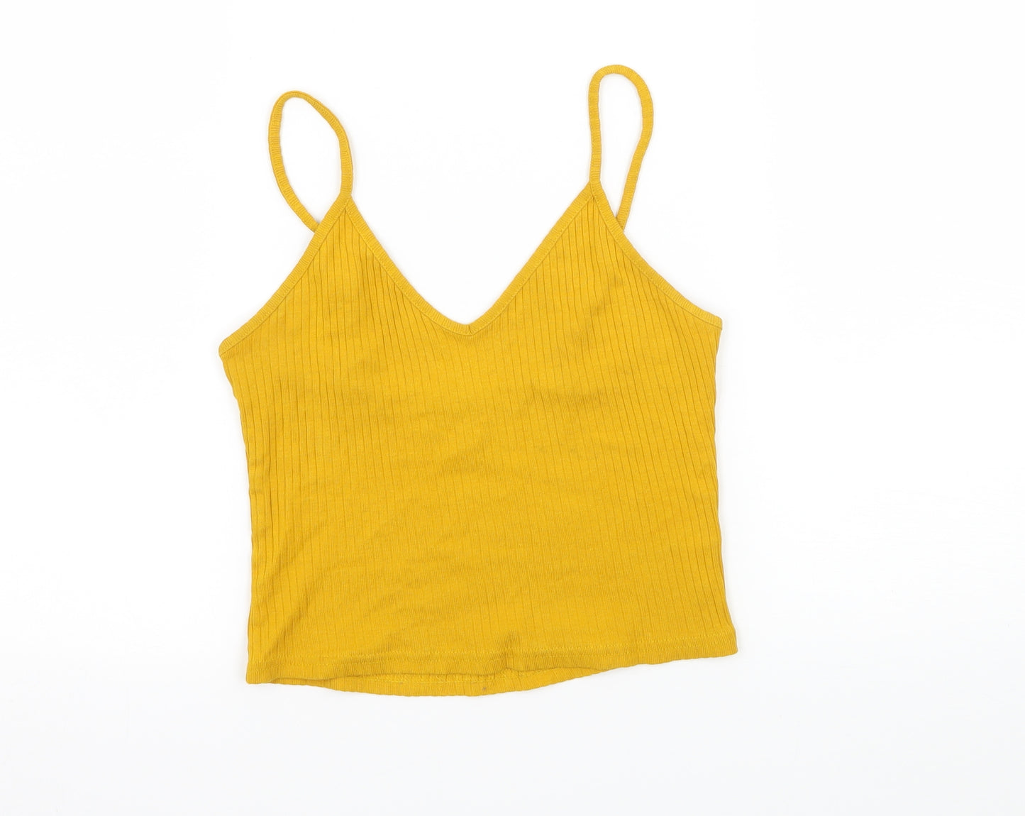 Topshop Womens Yellow  Jersey Basic Tank Size 8