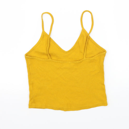 Topshop Womens Yellow  Jersey Basic Tank Size 8