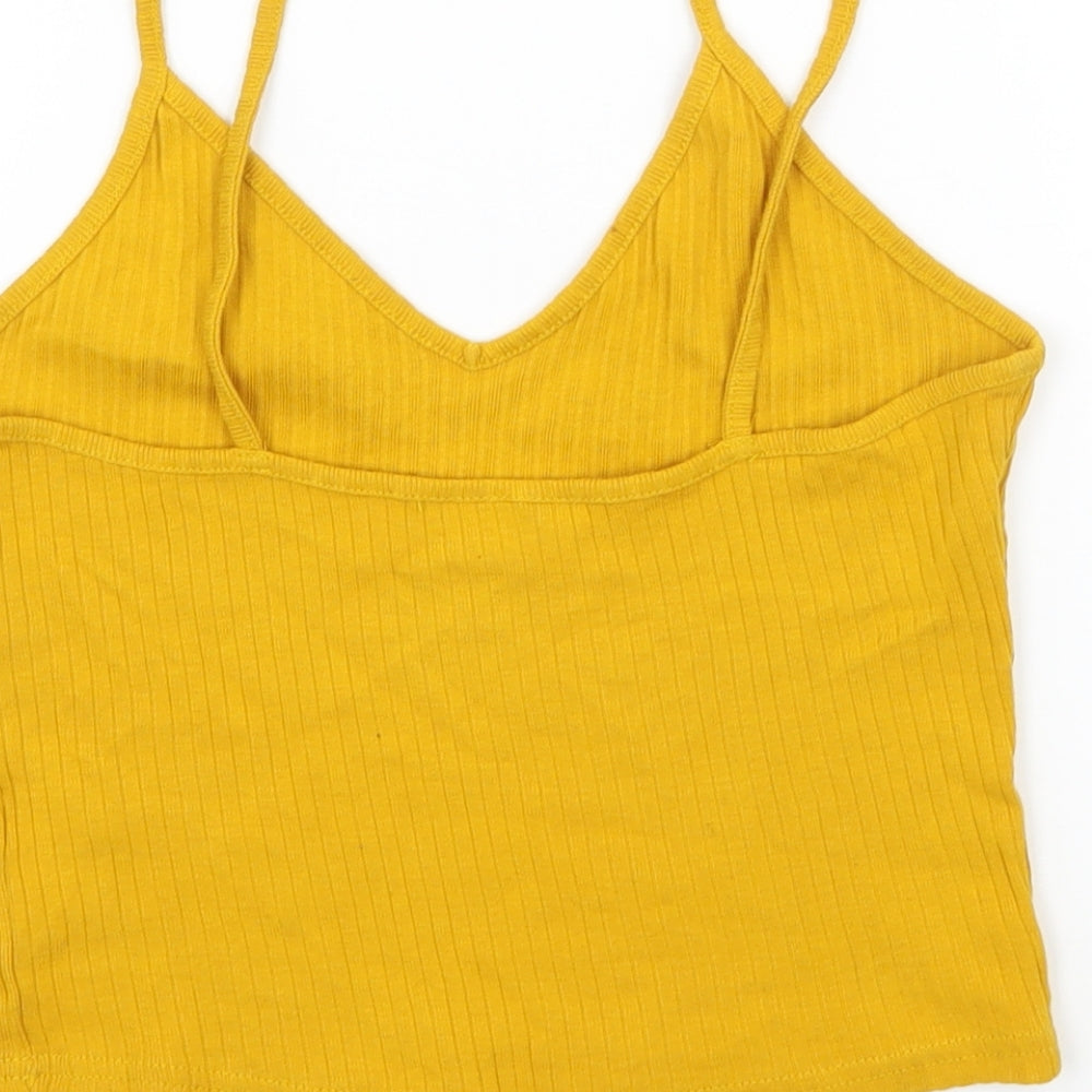 Topshop Womens Yellow  Jersey Basic Tank Size 8