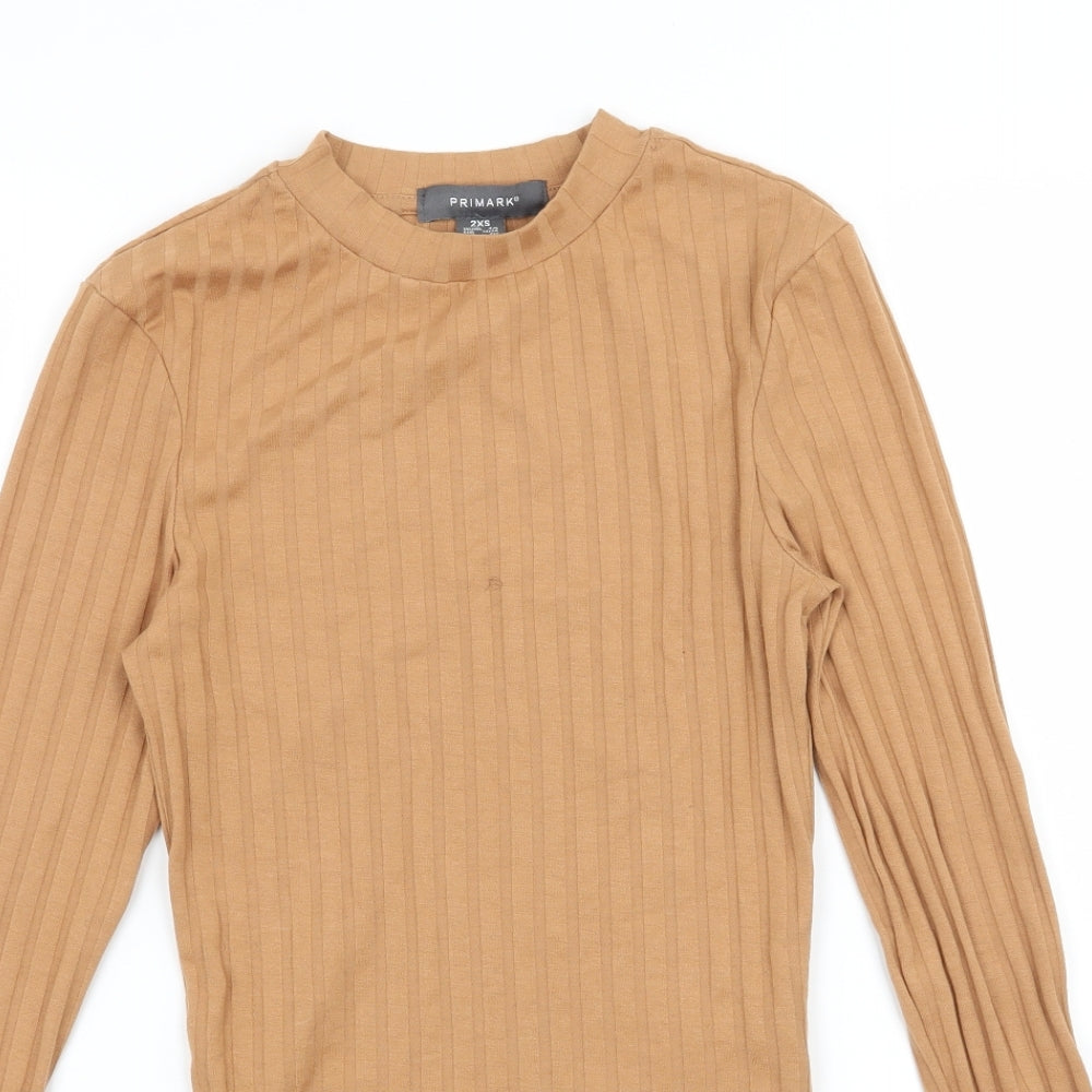 Primark Womens Brown  Jersey Basic T-Shirt Size 4