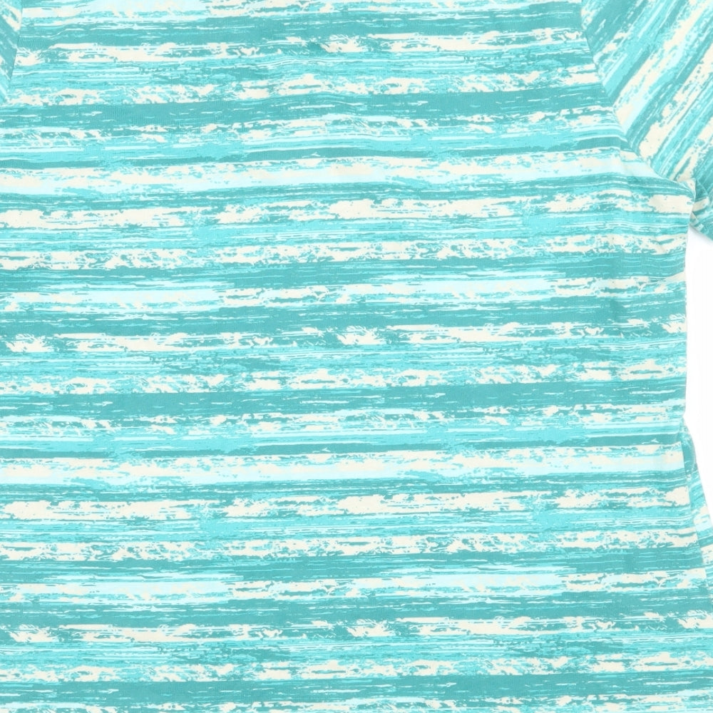 Damart Womens Green Striped Jersey Basic T-Shirt Size 14