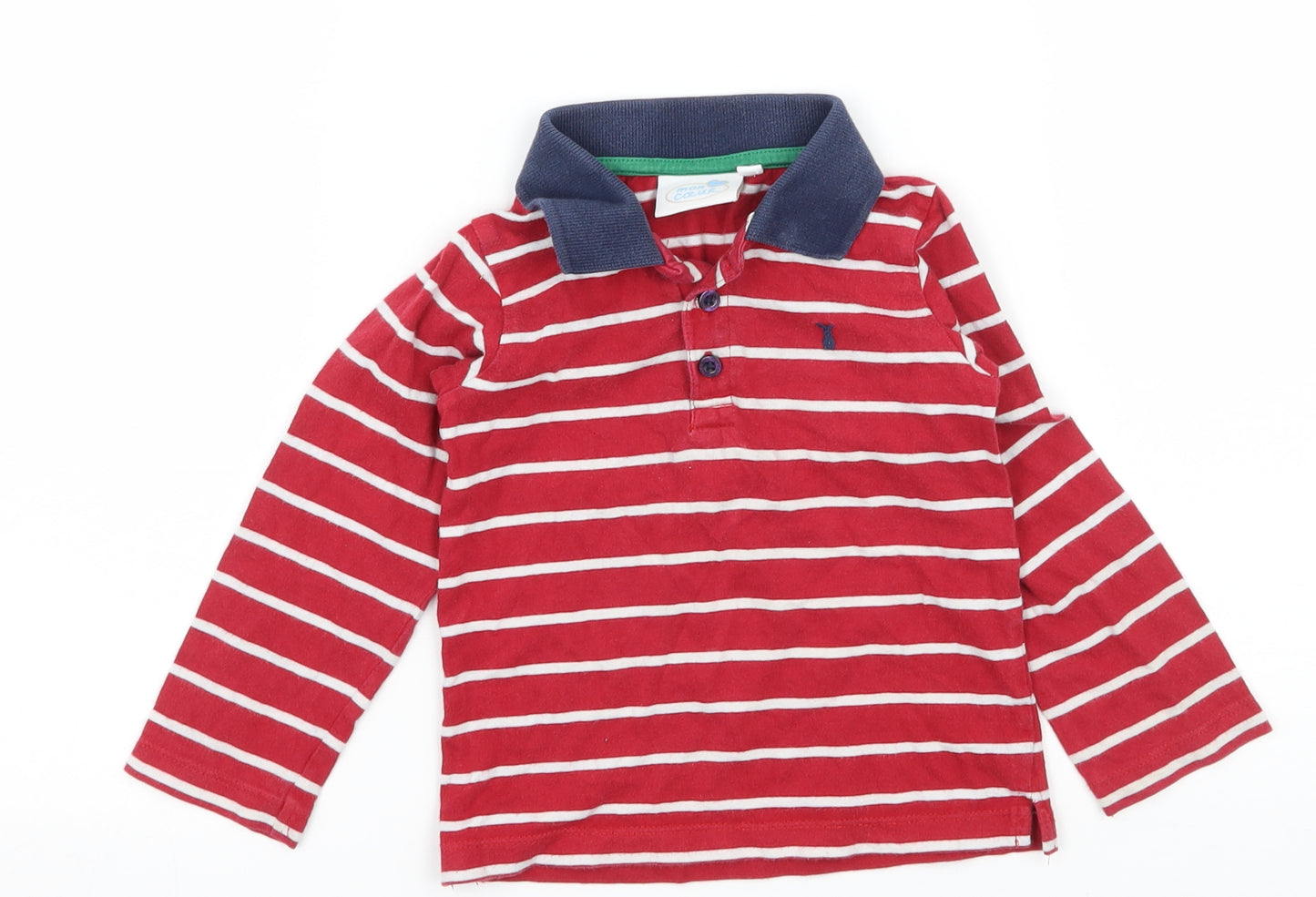 Mon Coeur Boys Red Striped Jersey Basic T-Shirt Size 2 Years
