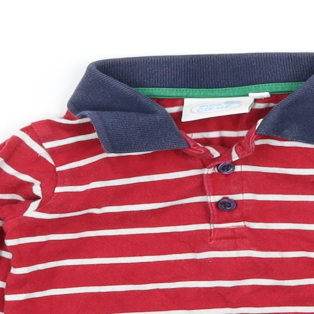 Mon Coeur Boys Red Striped Jersey Basic T-Shirt Size 2 Years