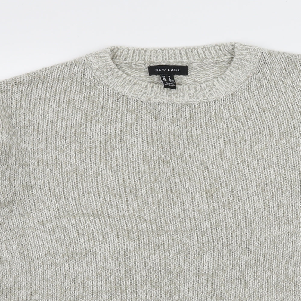 New Look Womens Grey  Knit Pullover Jumper Size S