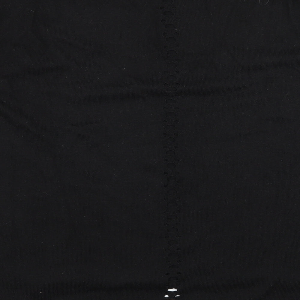 River Island Womens Black  Knit Pullover Jumper Size 16  - Distressed