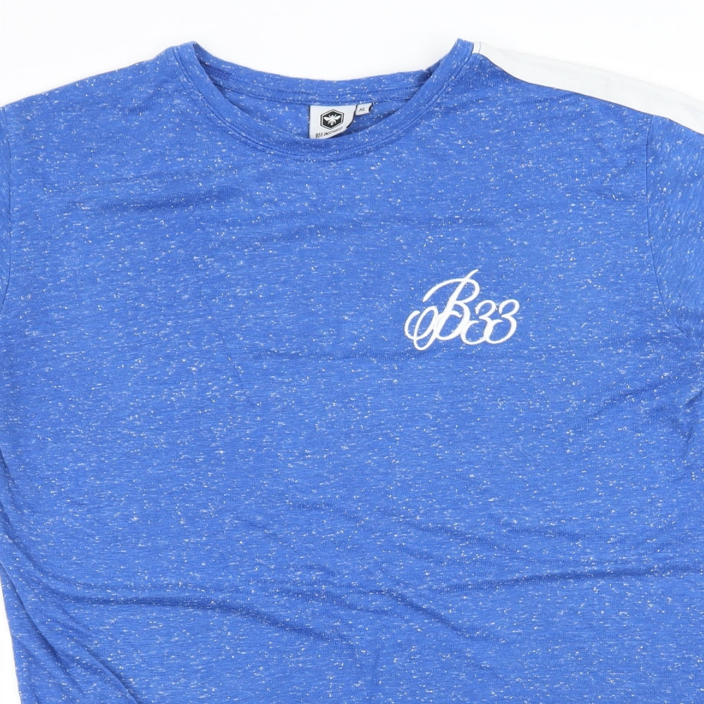 Be Inspired Mens Blue  Jersey  T-Shirt Size XL
