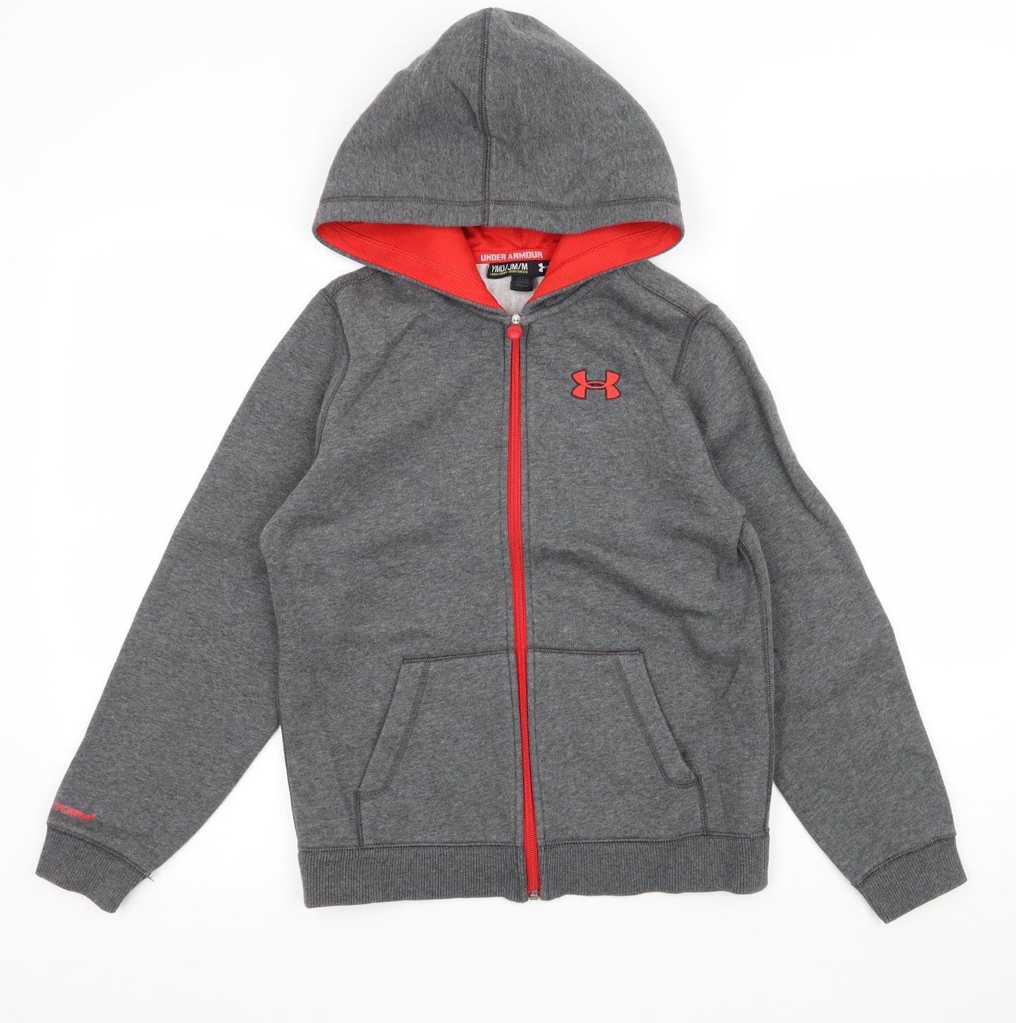 Under armour Boys Grey  Jersey Full Zip Hoodie Size M