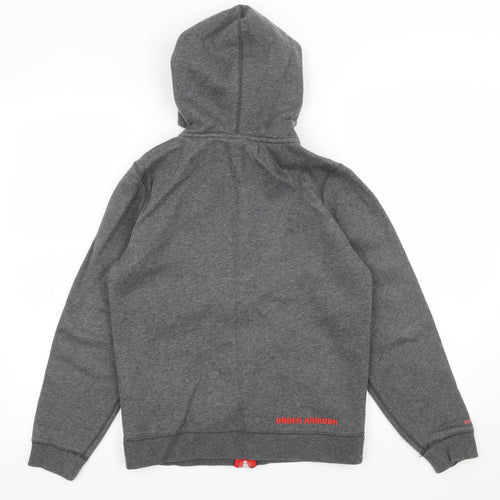 Under armour Boys Grey  Jersey Full Zip Hoodie Size M