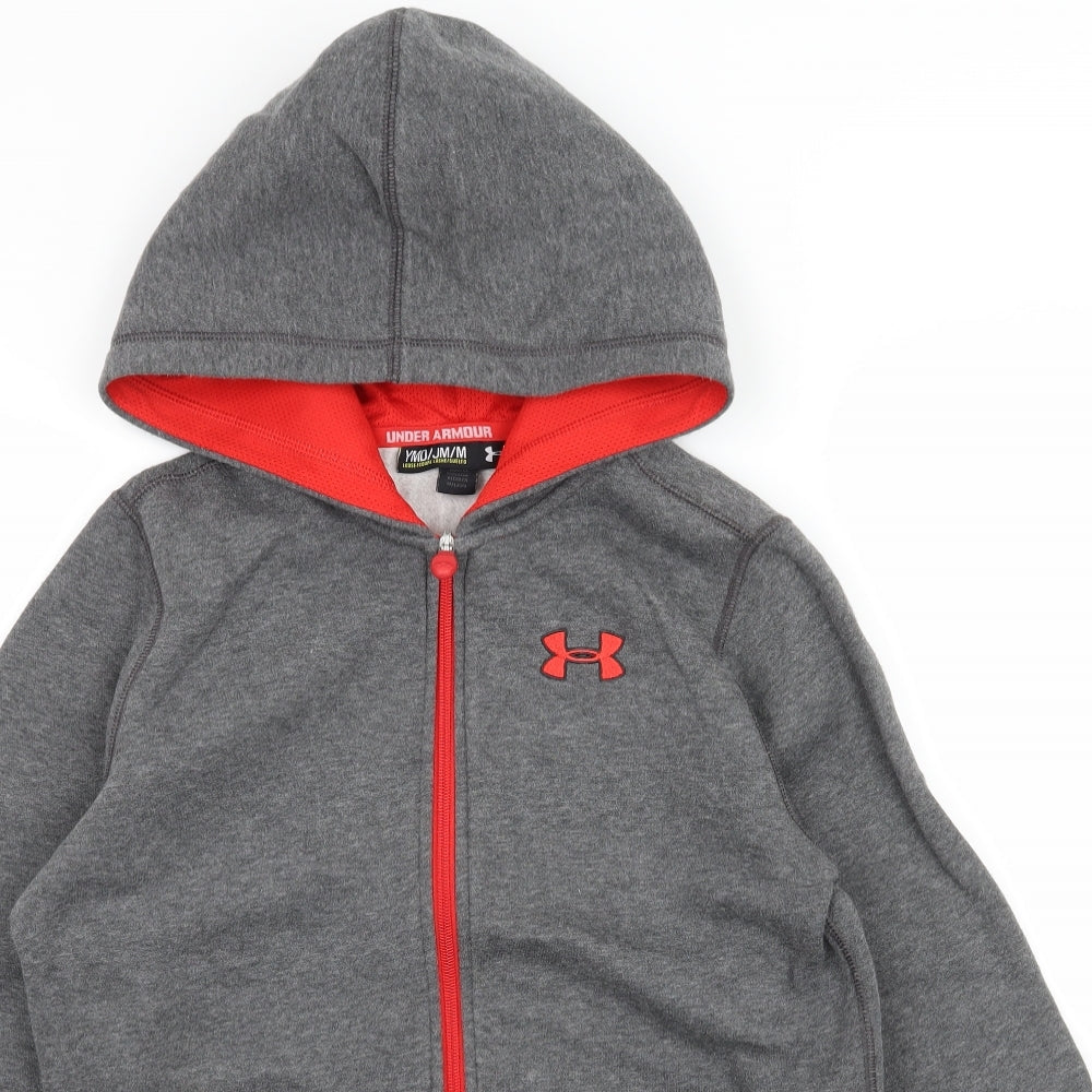 Under armour Boys Grey  Jersey Full Zip Hoodie Size M