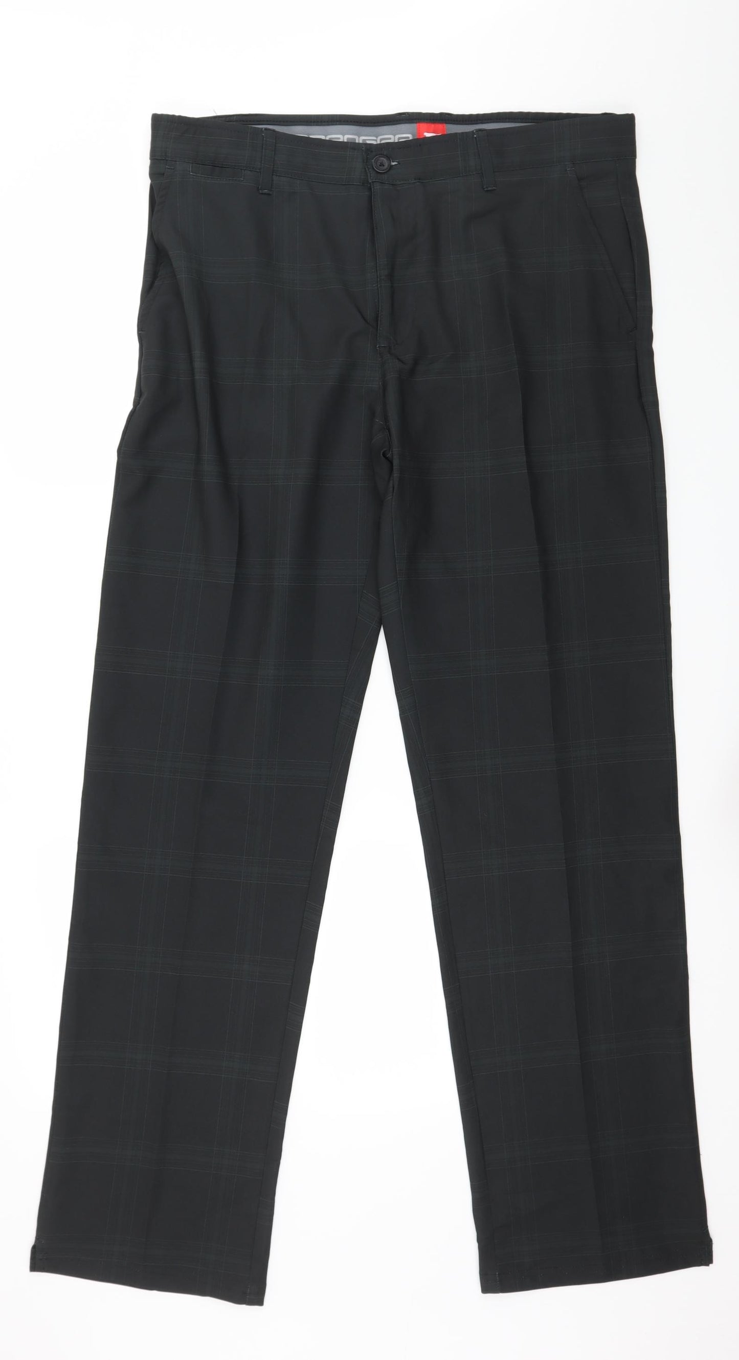 Slazenger Mens Black Plaid  Trousers  Size 36 in L33 in