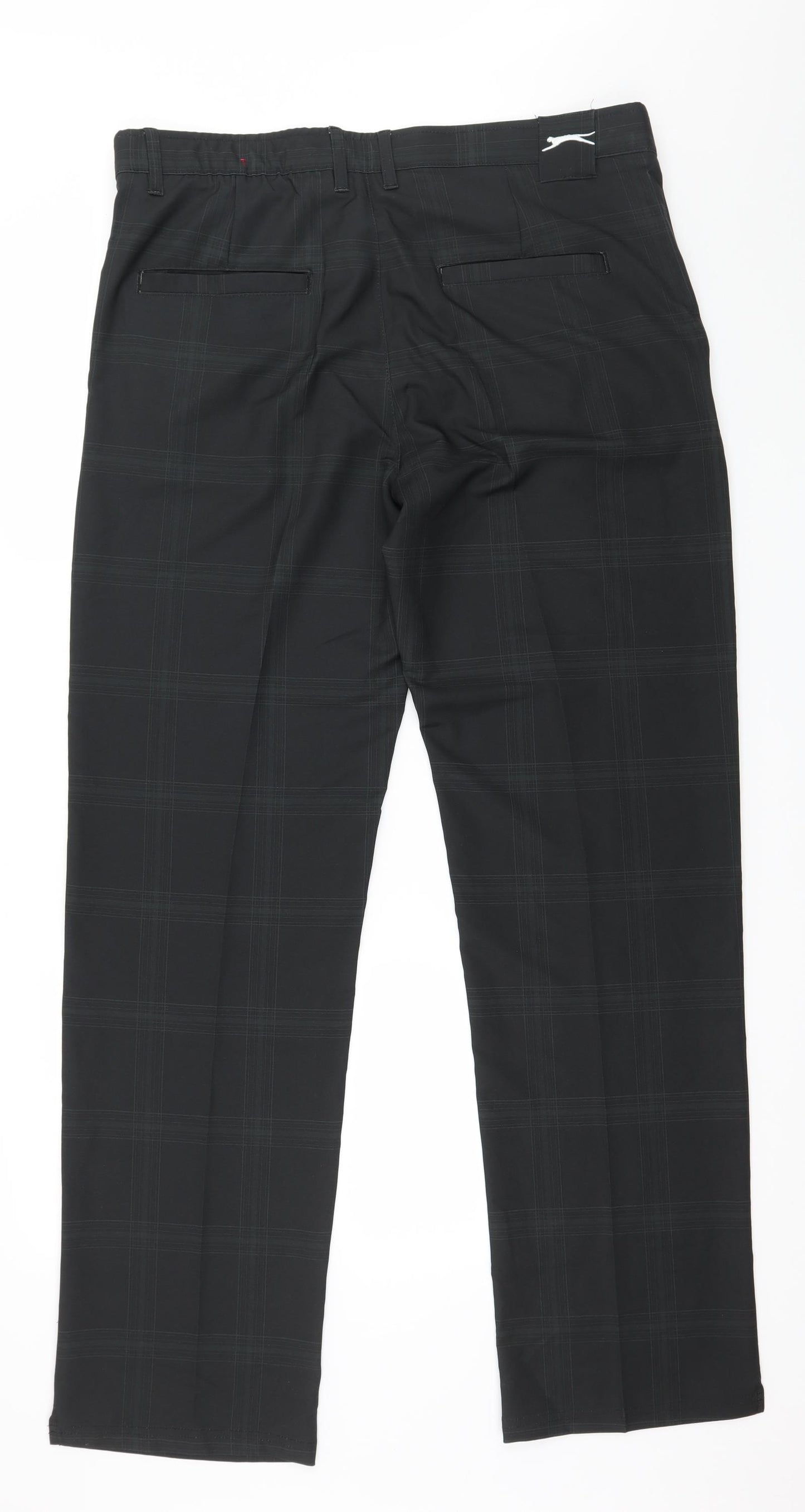 Slazenger Mens Black Plaid  Trousers  Size 36 in L33 in