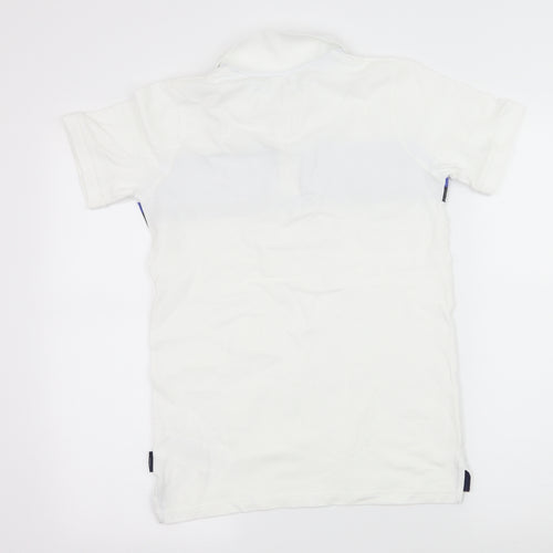 Ben Sherman Boys White Striped Jersey Basic T-Shirt Size 12-13 Years