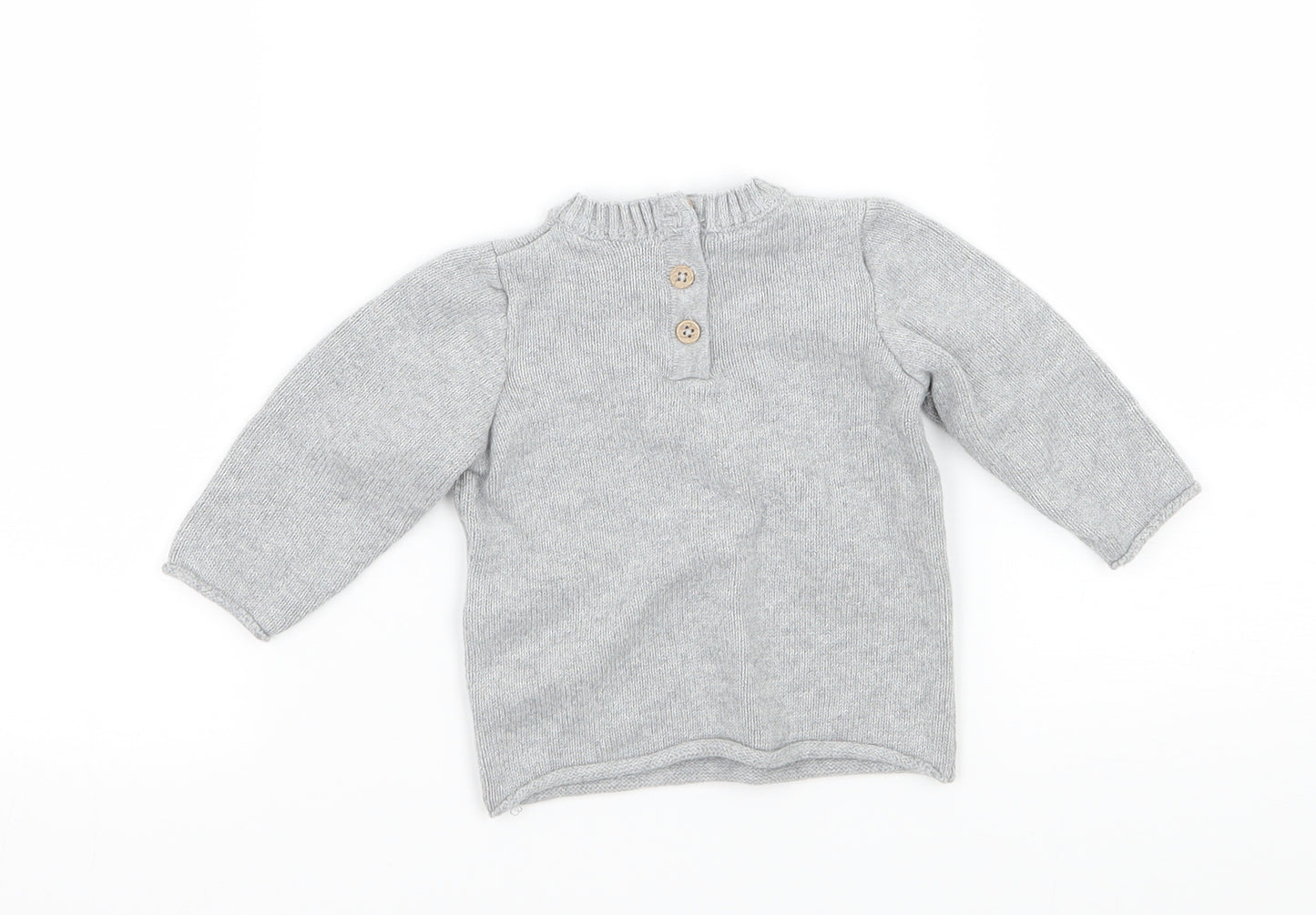 Marks and Spencer Boys Grey  Knit Pullover Jumper Size 0-3 Months  - Badger