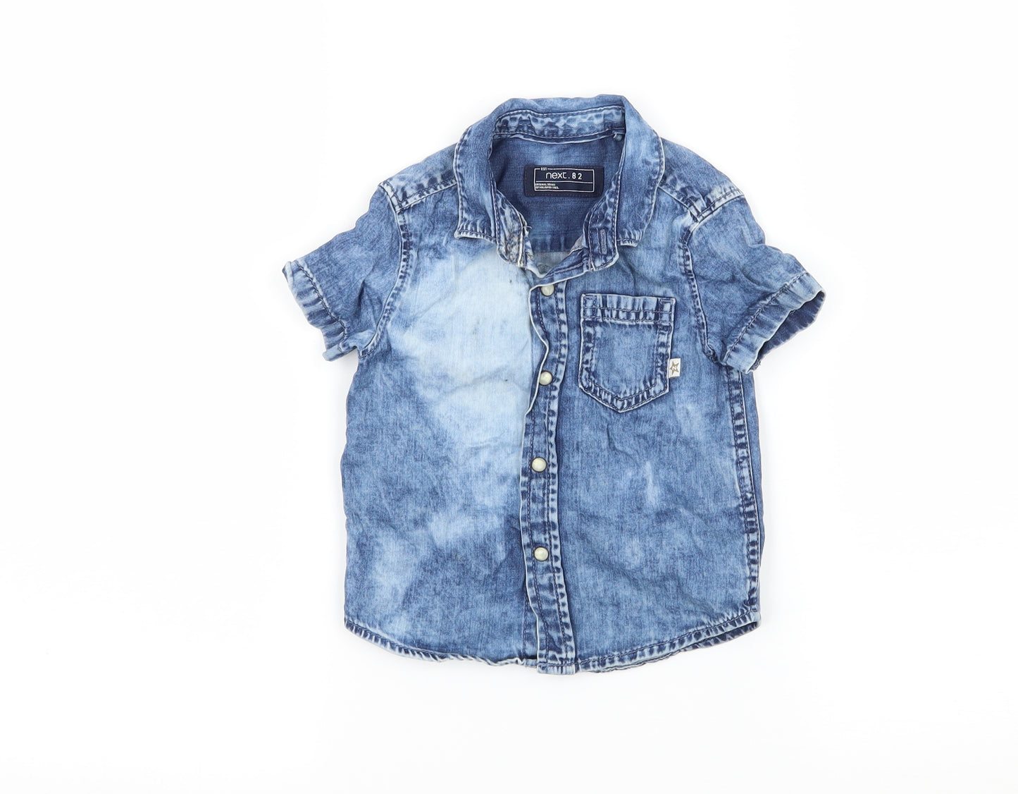 NEXT Boys Blue   Basic Button-Up Size 9-12 Months