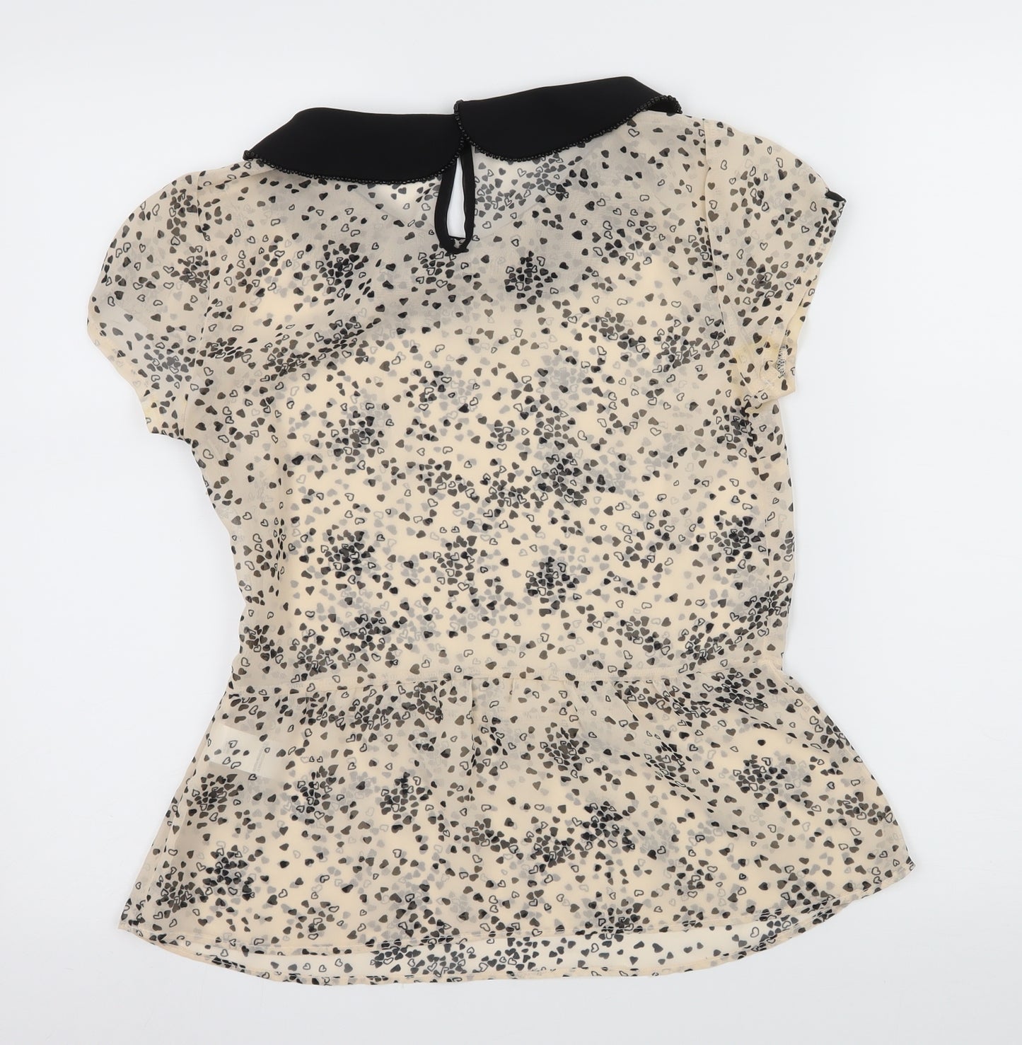 Redoute Womens Pink Geometric Chiffon Basic Blouse Size 8