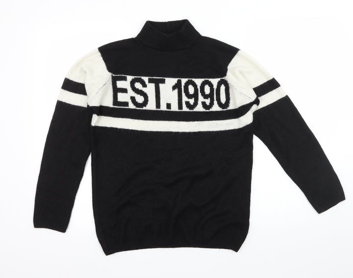 New Look Womens Black  Knit Pullover Jumper Size S