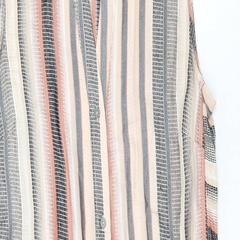 H&M Womens Pink Striped  Basic Blouse Size 6
