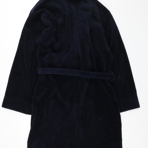 Stephen Powell Mens Blue Solid Jersey  Robe Size L