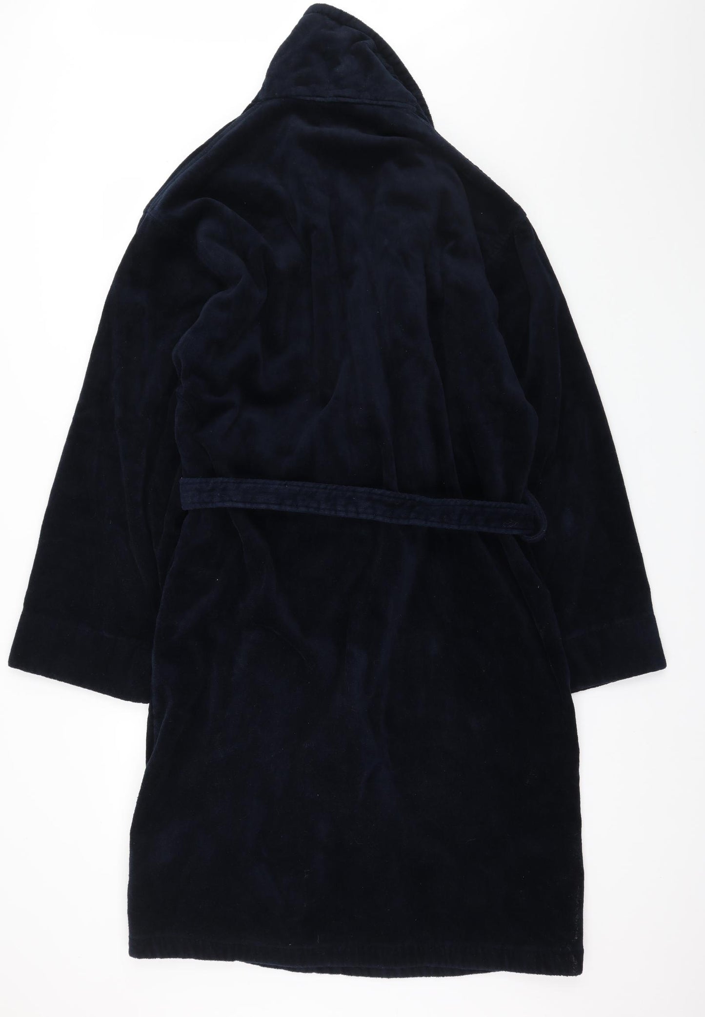 Stephen Powell Mens Blue Solid Jersey  Robe Size L
