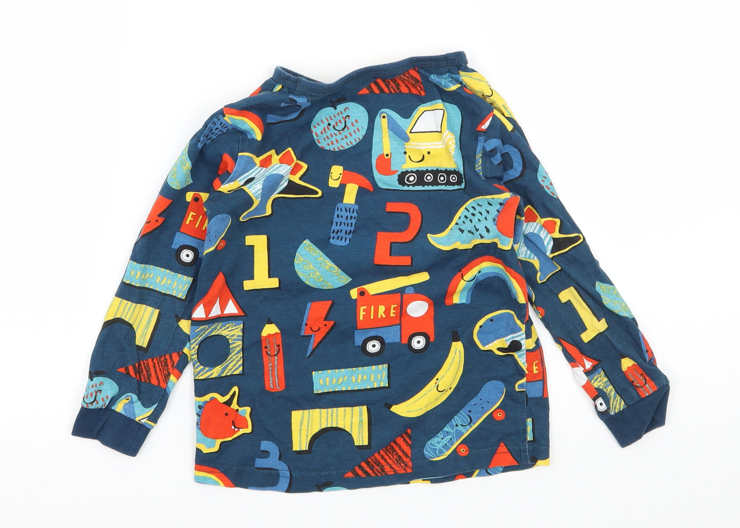 TU Boys Blue Geometric Jersey Basic T-Shirt Size 2-3 Years  - Pencil Digger