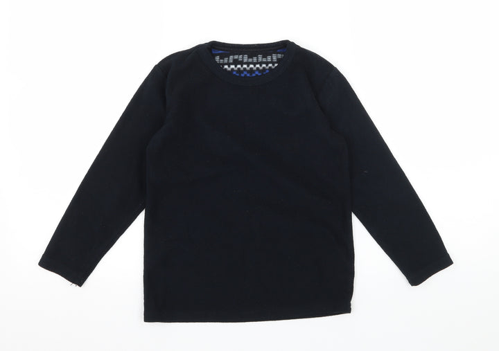 Matalan Boys Black Fleece Basic T-Shirt Size 6-7 Years