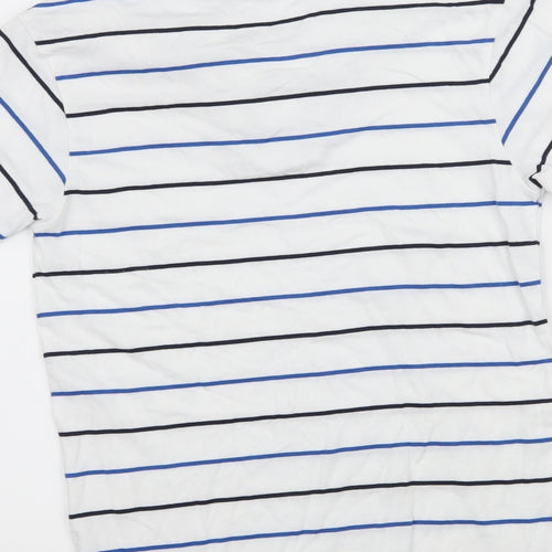 Kangaroo Poo Boys White Striped Jersey Basic T-Shirt Size 9-10 Years