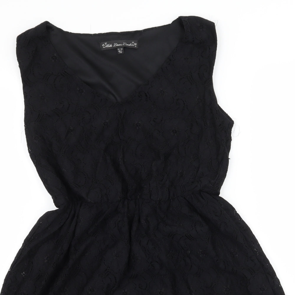 Mela Loves London Womens Beige  Lace Skater Dress  Size 10