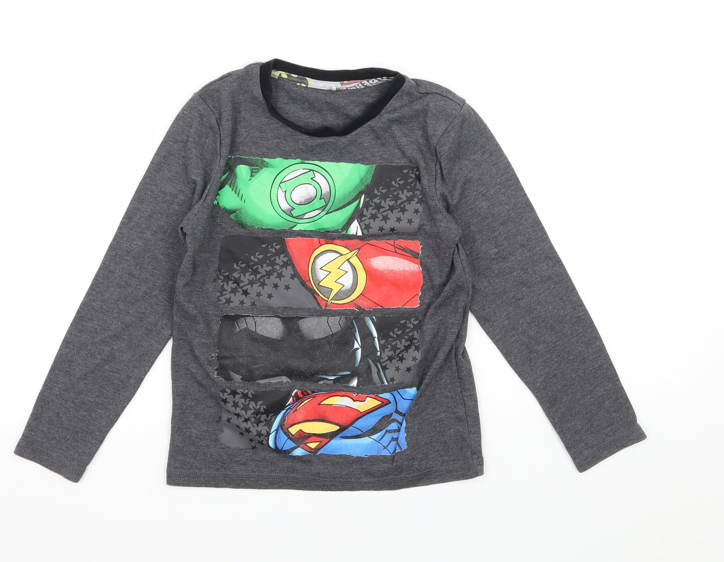 George Boys Grey Geometric Jersey Basic T-Shirt Size 6-7 Years  - Superheros