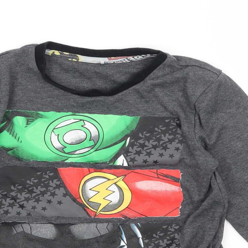 George Boys Grey Geometric Jersey Basic T-Shirt Size 6-7 Years  - Superheros