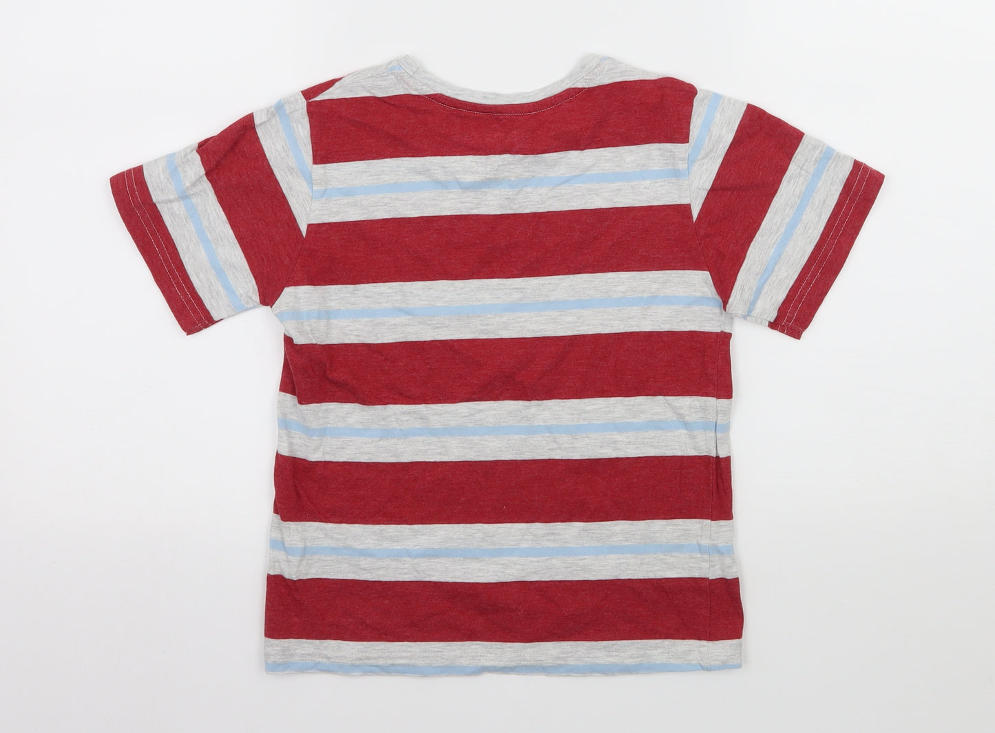 Rebel Boys Red Striped Jersey Basic T-Shirt Size 7-8 Years