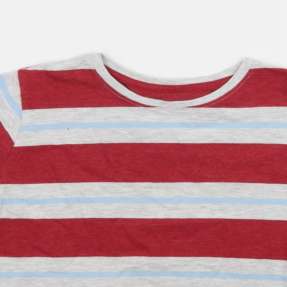 Rebel Boys Red Striped Jersey Basic T-Shirt Size 7-8 Years