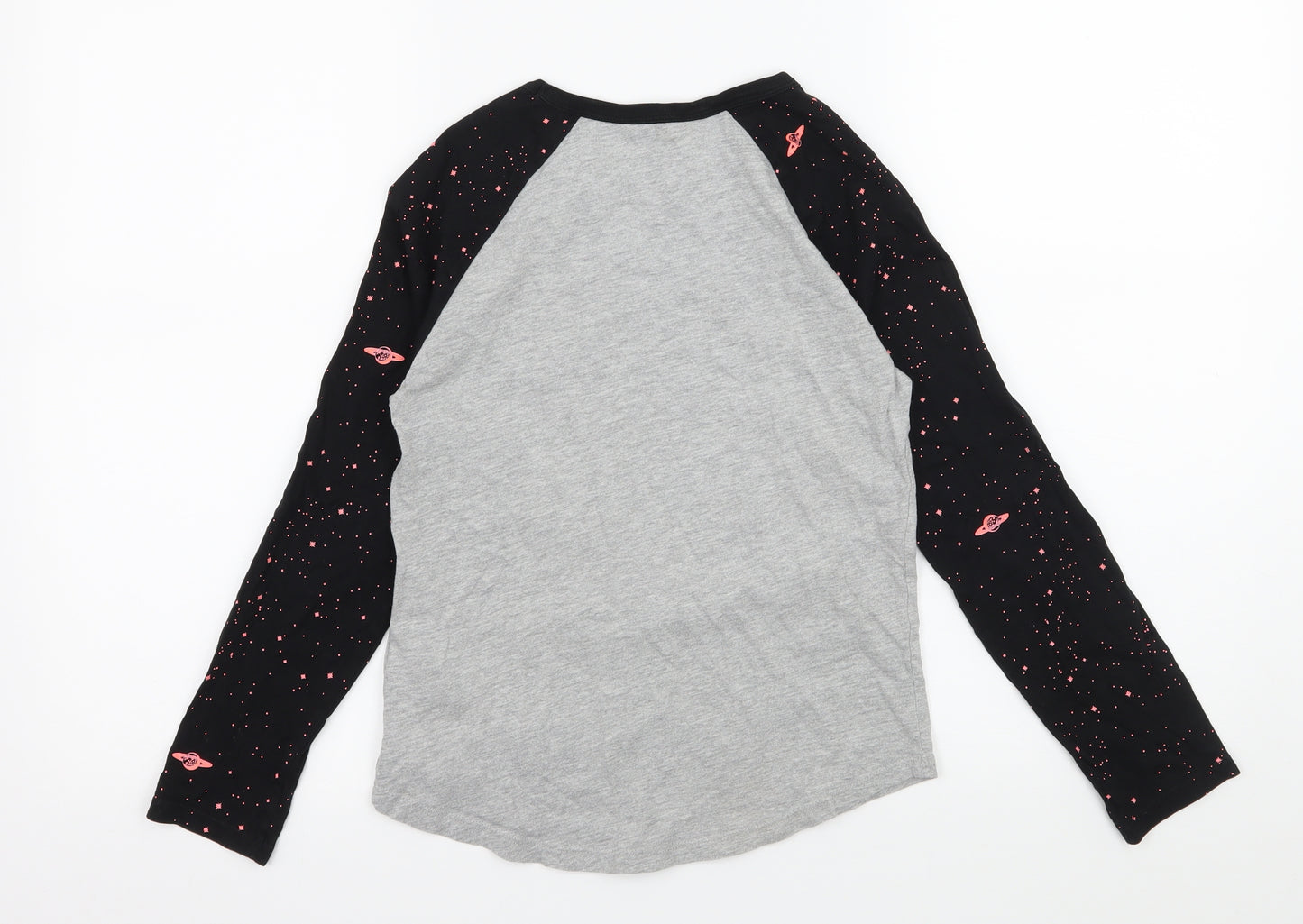 H&M Girls Grey  Jersey Basic T-Shirt Size 9-10 Years  - Astronaut