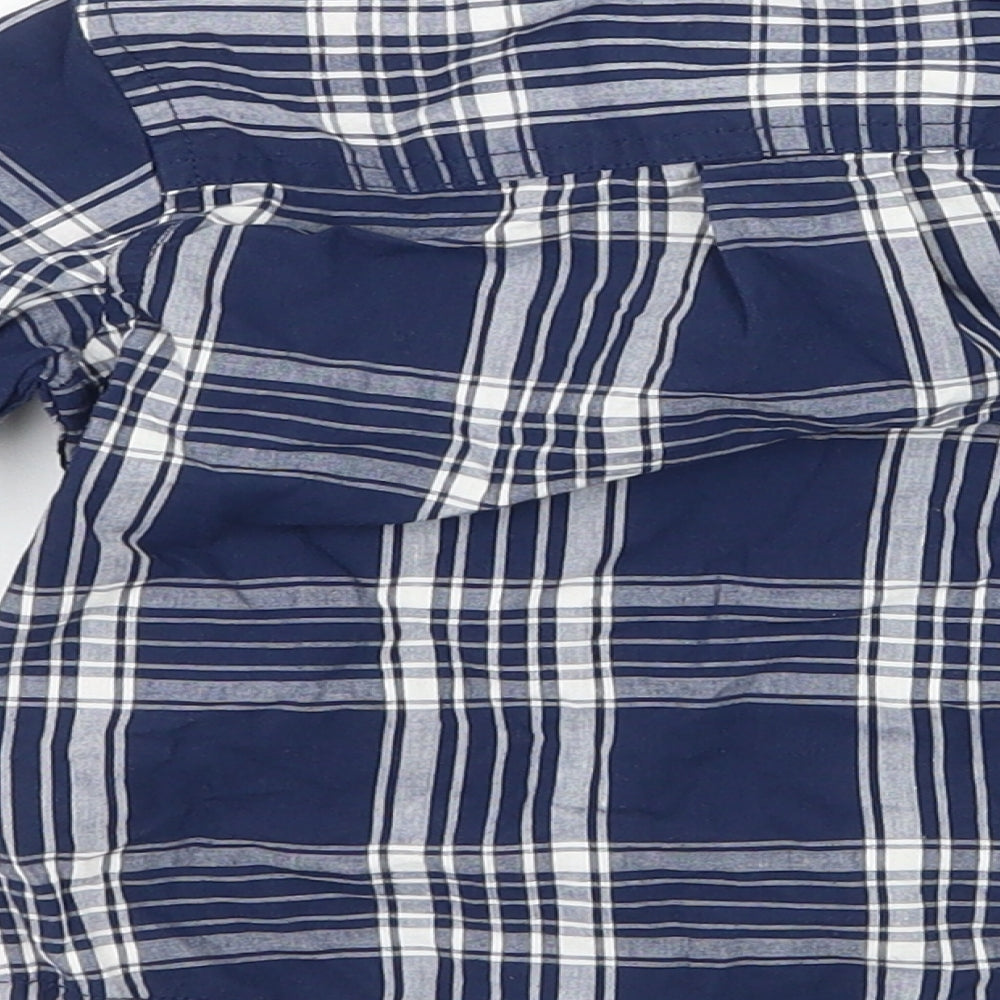 Gap Boys Blue Plaid  Basic Button-Up Size 12-18 Months
