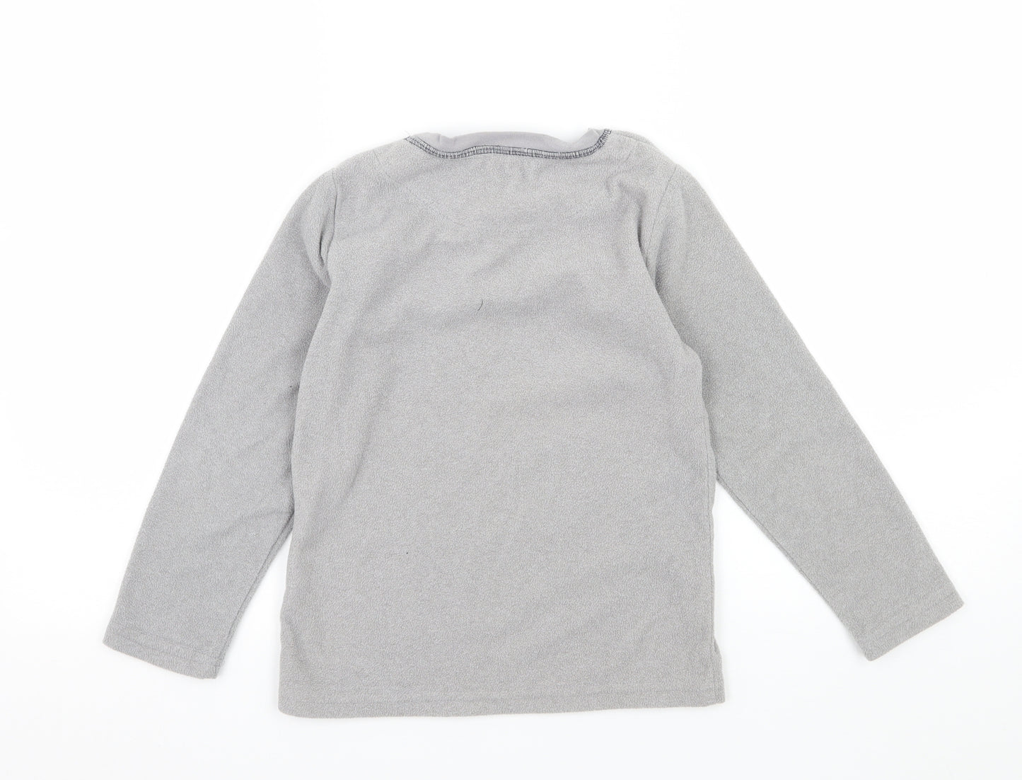 Primark Boys Grey Solid Fleece  Pyjama Top Size 7-8 Years