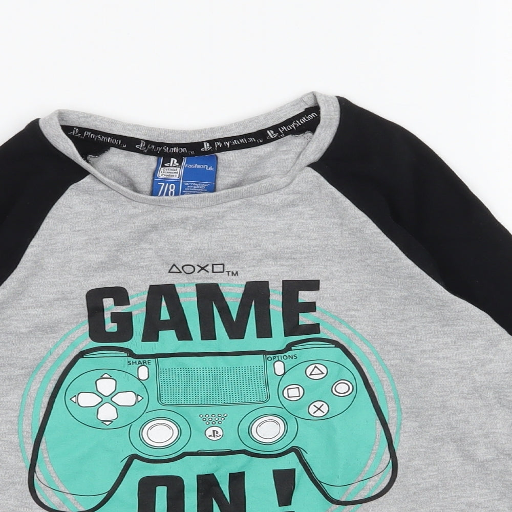 George Boys Grey  Jersey Basic T-Shirt Size 7-8 Years  - Playstation
