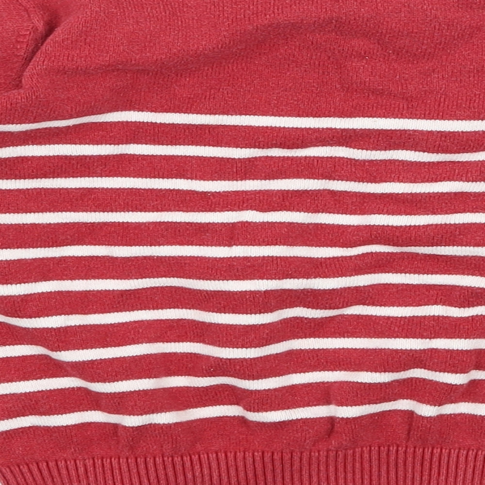 NEXT Boys Red Striped Knit Pullover Jumper Size 5-6 Years