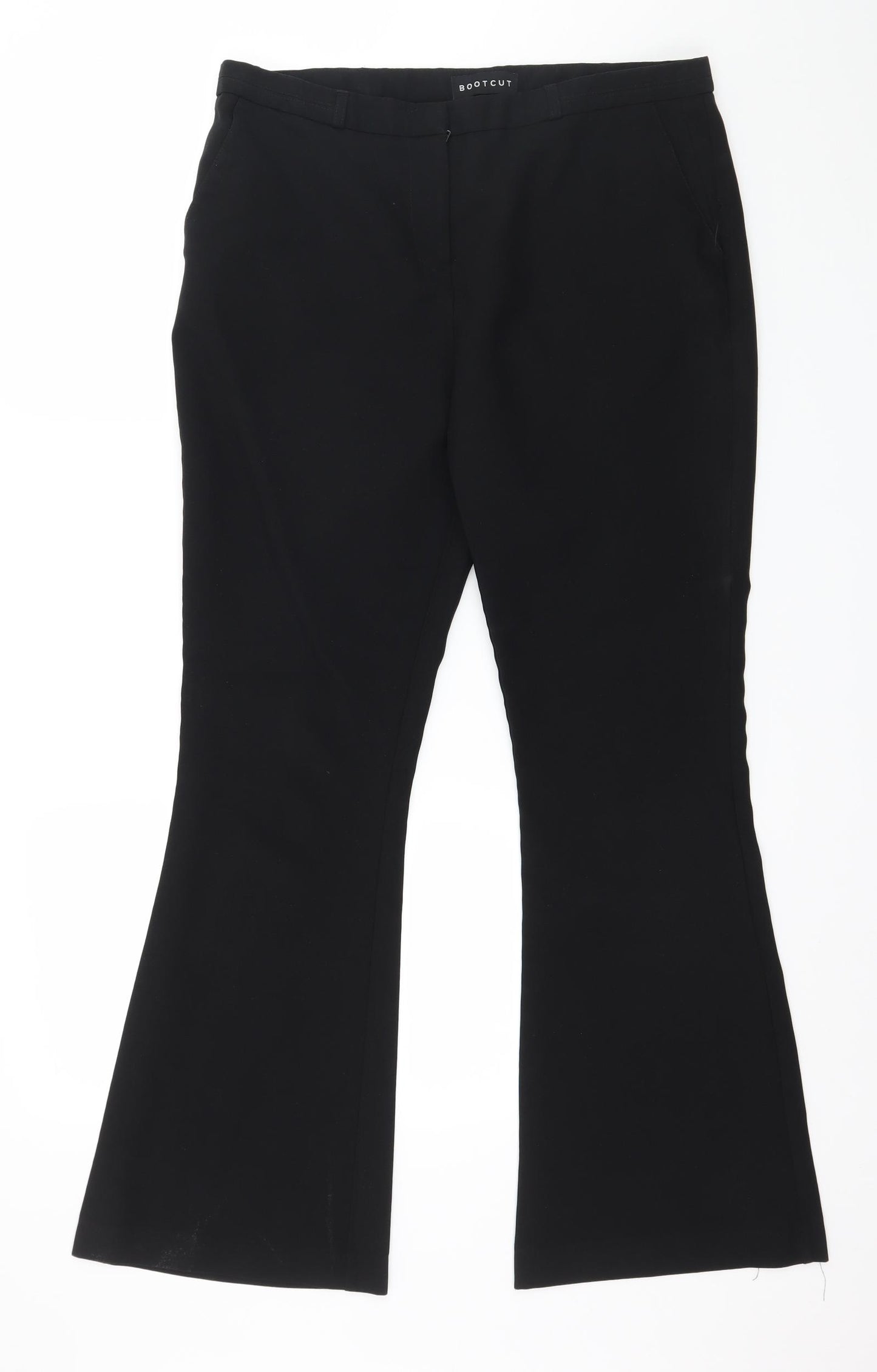 Peacocks Womens Black   Trousers  Size 12 L20 in