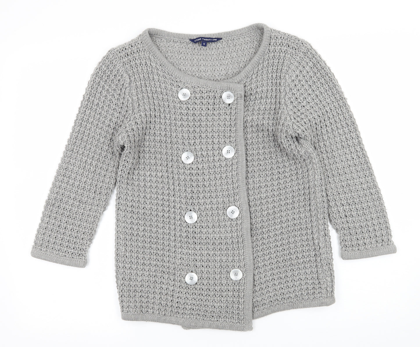 Store Twenty One Womens Grey  Knit Cardigan Jumper Size S