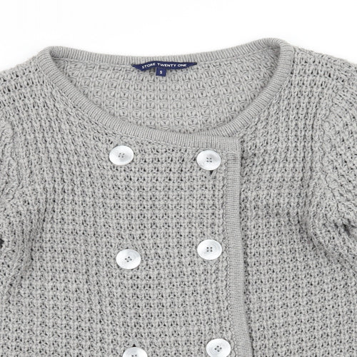Store Twenty One Womens Grey  Knit Cardigan Jumper Size S