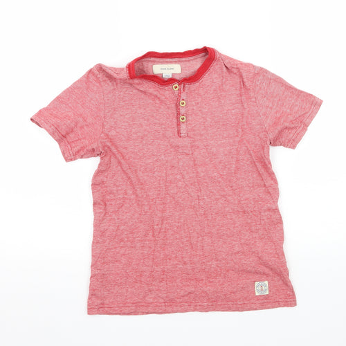 River Island Boys Red Striped Jersey Basic T-Shirt Size 7-8 Years
