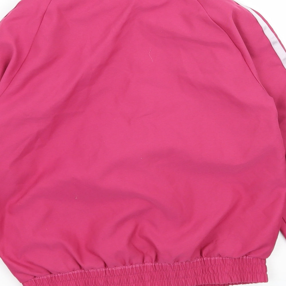 adidas Girls Pink Striped  Jacket  Size 5-6 Years
